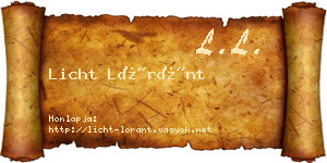 Licht Lóránt névjegykártya